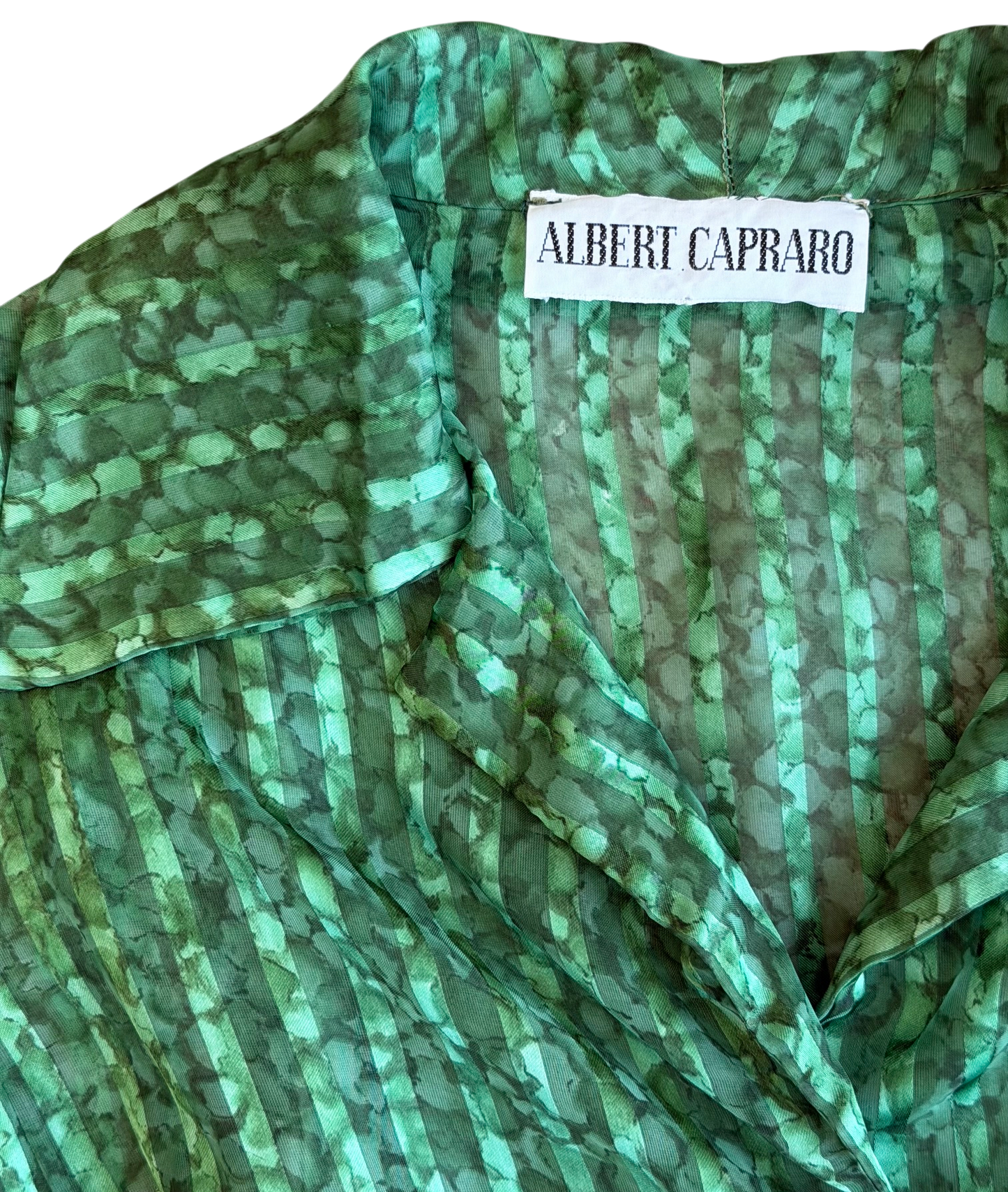 1970's Albert Capraro Green Dress