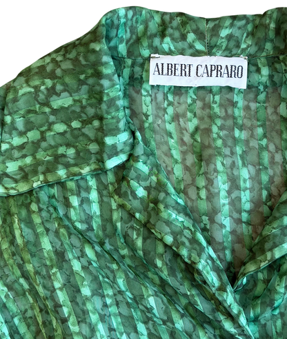 1970's Albert Capraro Green Dress