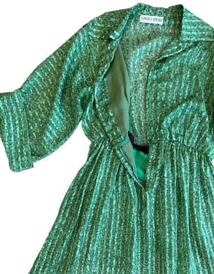 1970's Albert Capraro Green Dress