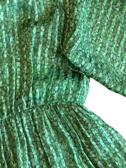1970's Albert Capraro Green Dress