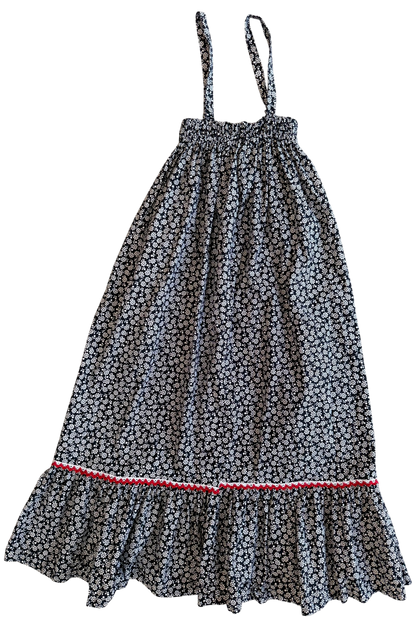 70's Black and White Dress Skirt with Red Pockets