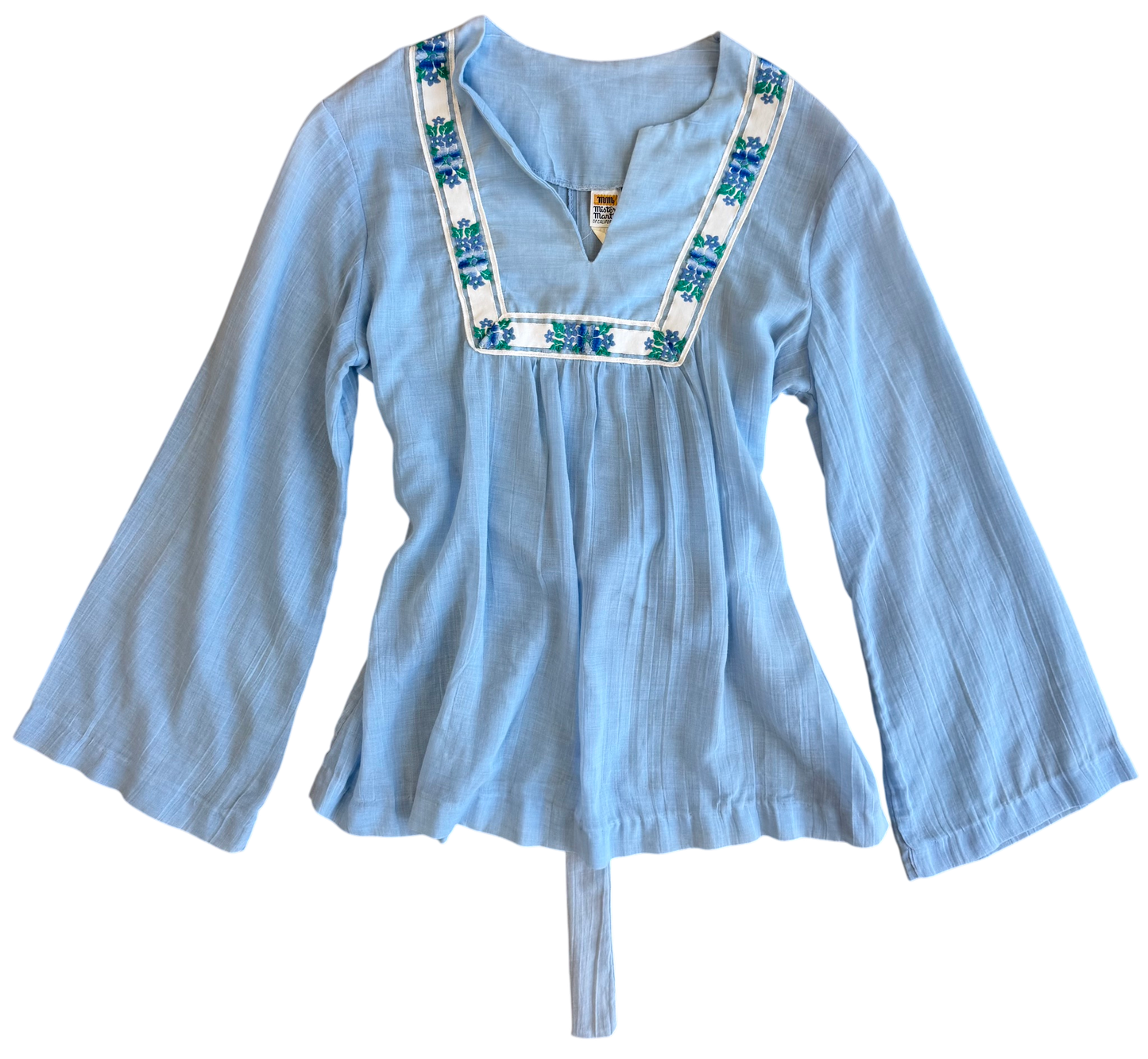 1970's Mister Marty Blue Long Sleeve Top