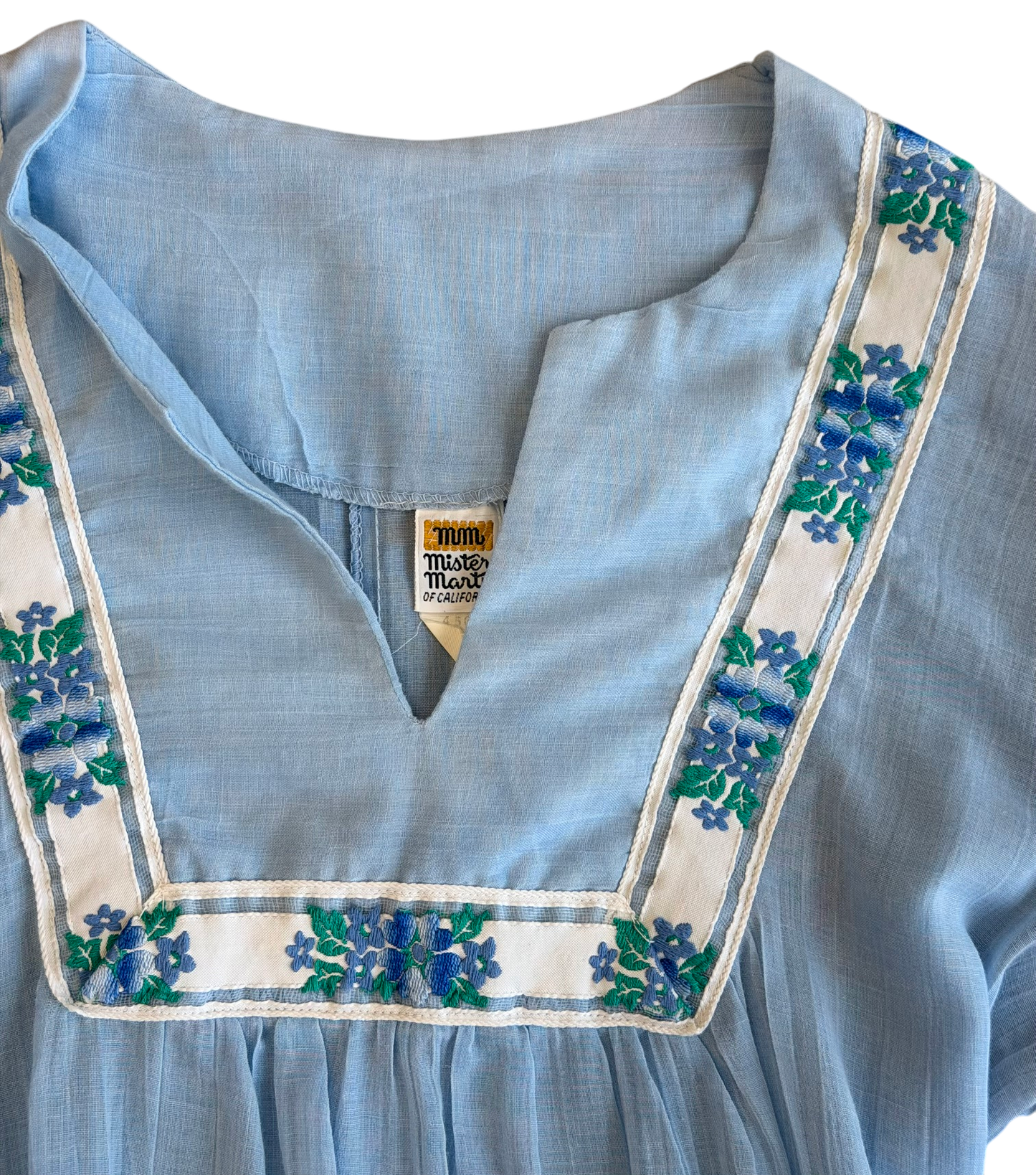 1970's Mister Marty Blue Long Sleeve Top