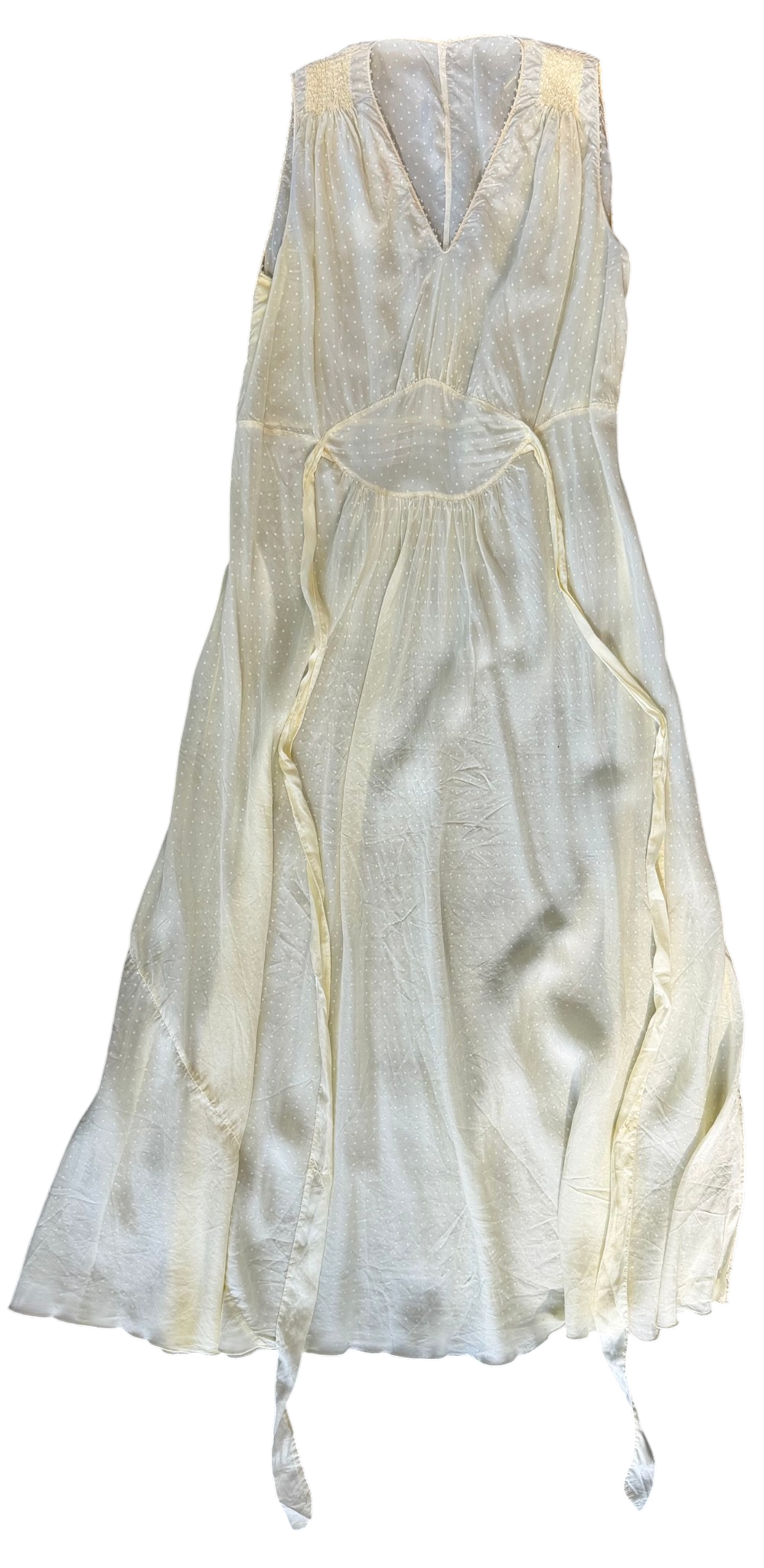 Pale Yellow Swiss Dot Dress