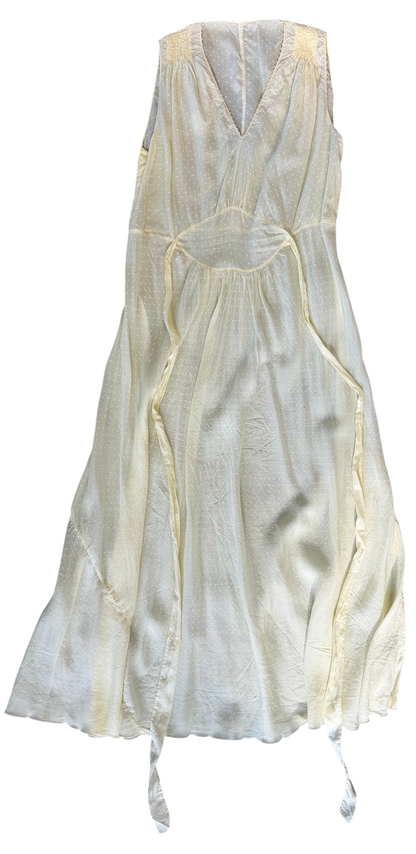Pale Yellow Swiss Dot Dress