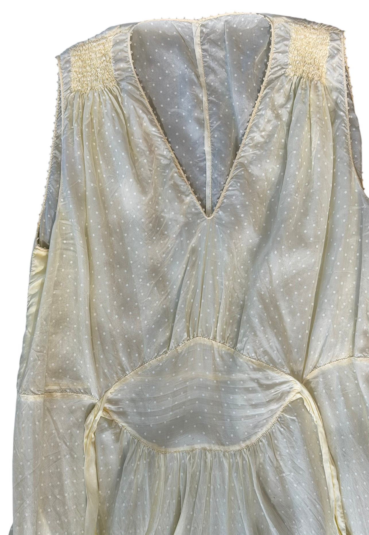 Pale Yellow Swiss Dot Dress