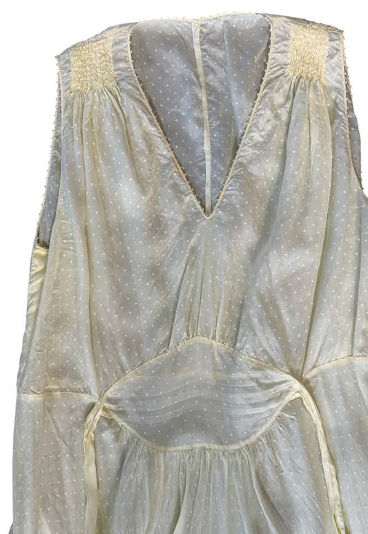 Pale Yellow Swiss Dot Dress