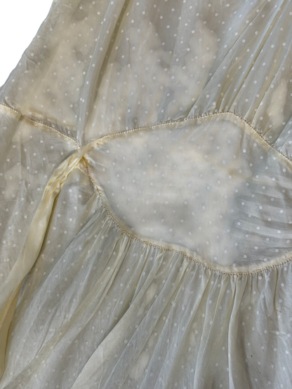 Pale Yellow Swiss Dot Dress