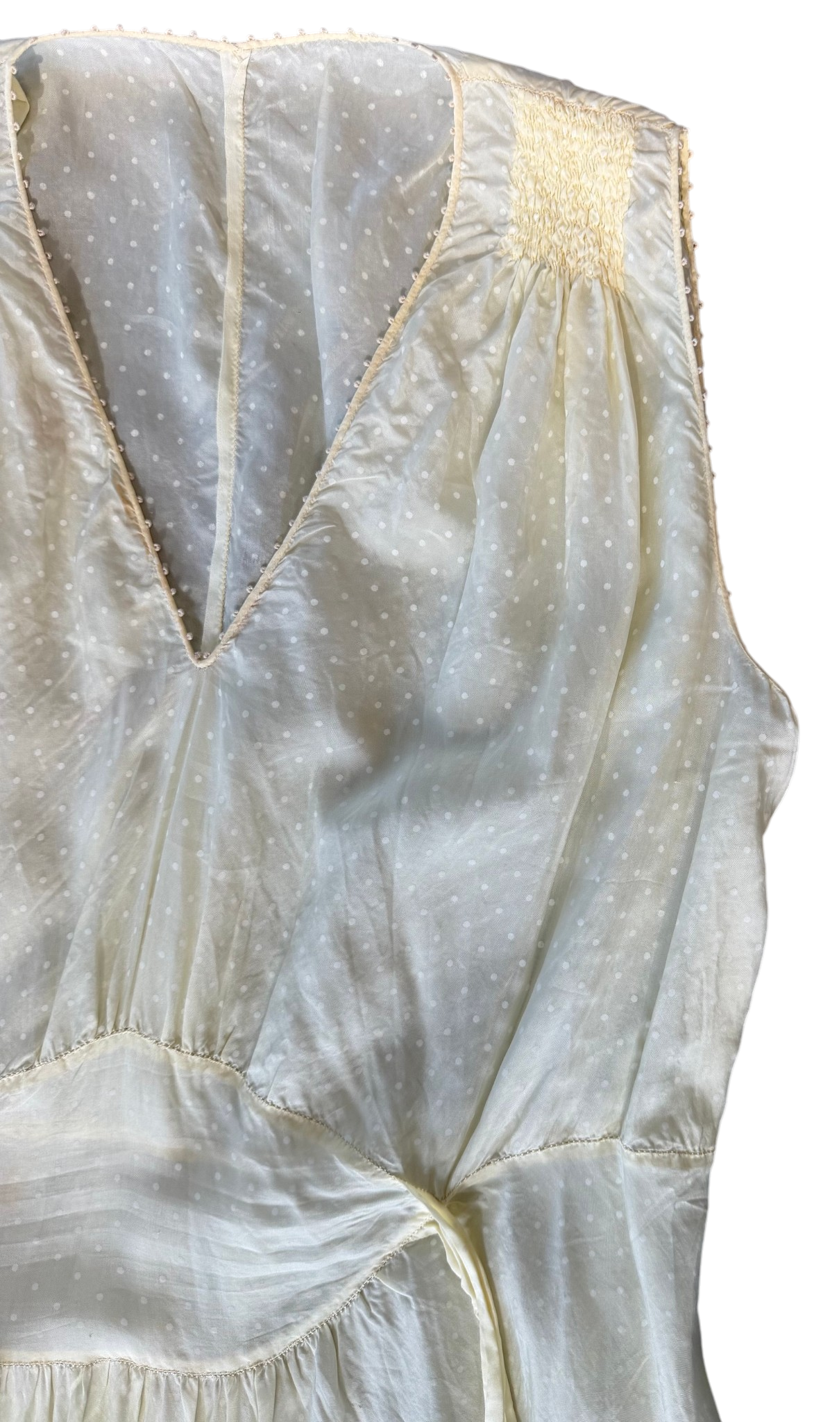 Pale Yellow Swiss Dot Dress