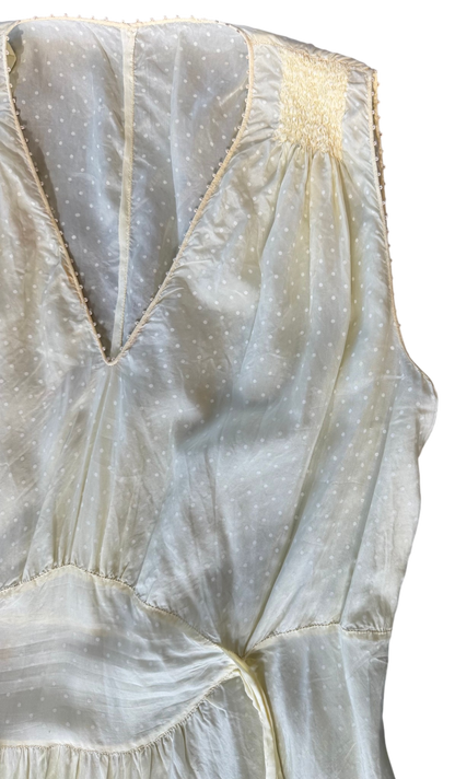 Pale Yellow Swiss Dot Dress