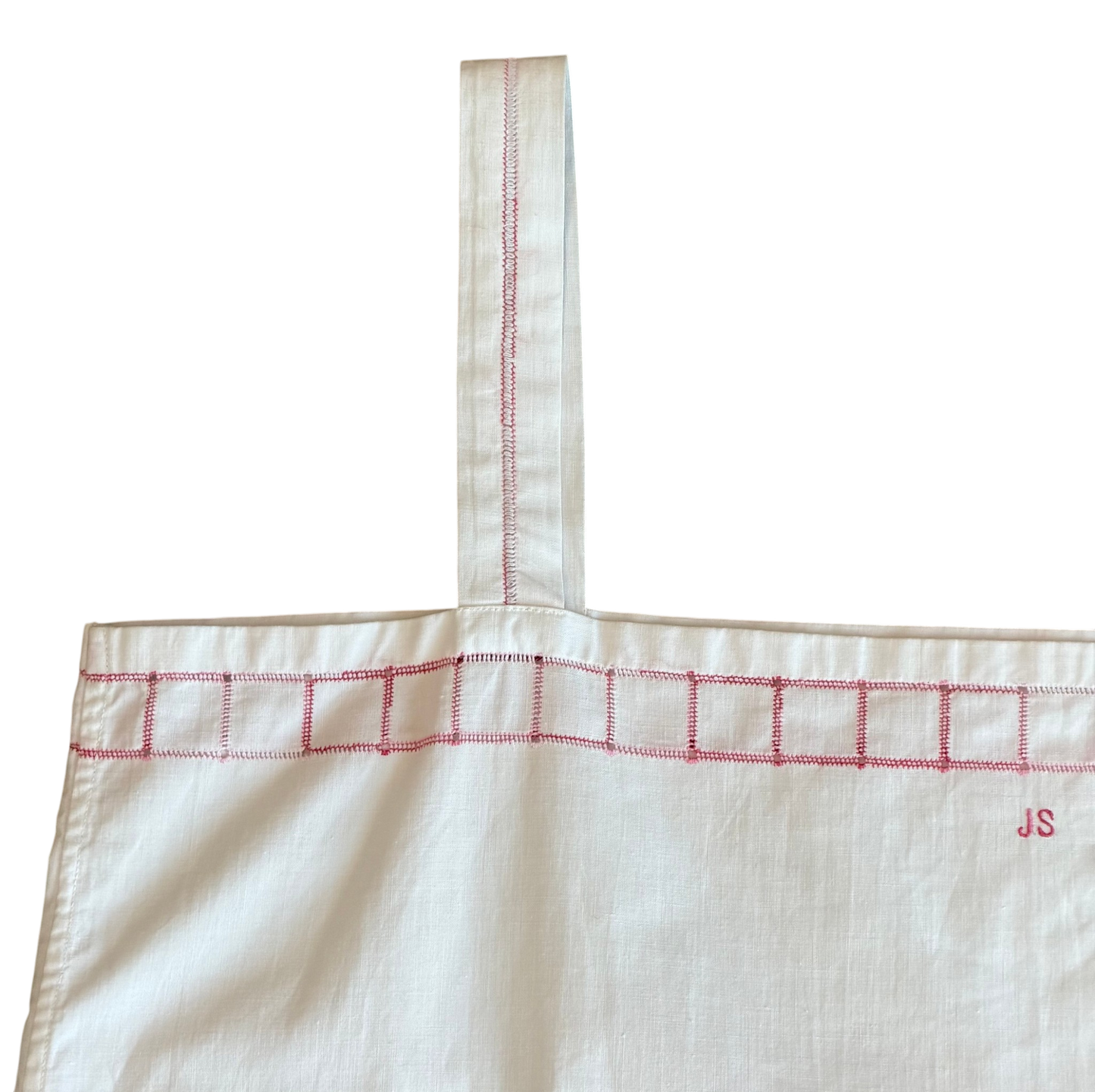 Antique White Slip Dress with Red Embroidery