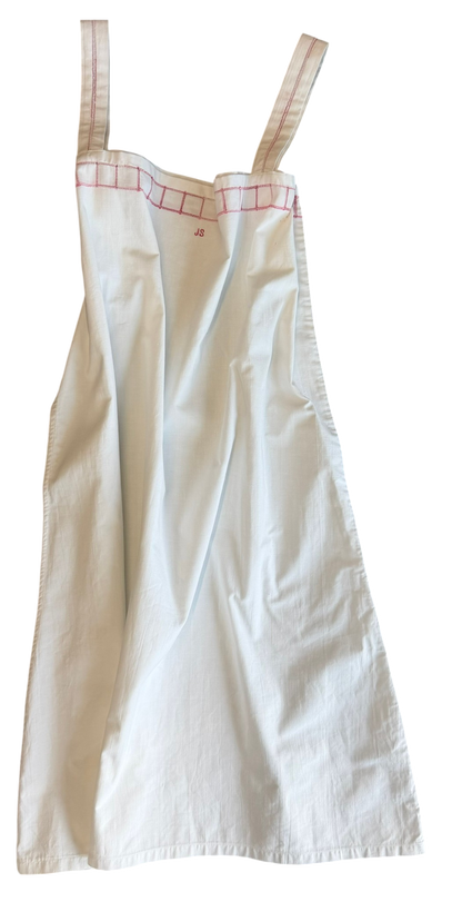 Antique White Slip Dress with Red Embroidery