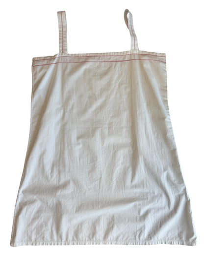 Antique White Slip Dress with Red Embroidery