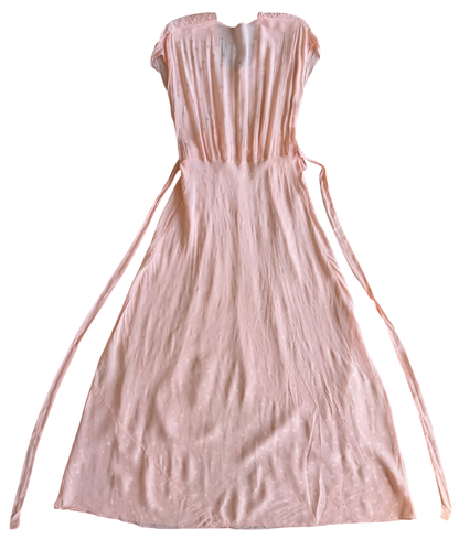 1930s Pink Swiss Dot Silk Dress