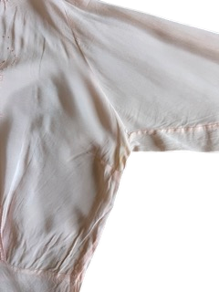 1930s Blush Silk Lace Evening Dress