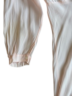 1930s Blush Silk Lace Evening Dress