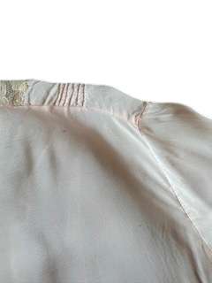1930s Blush Silk Lace Evening Dress