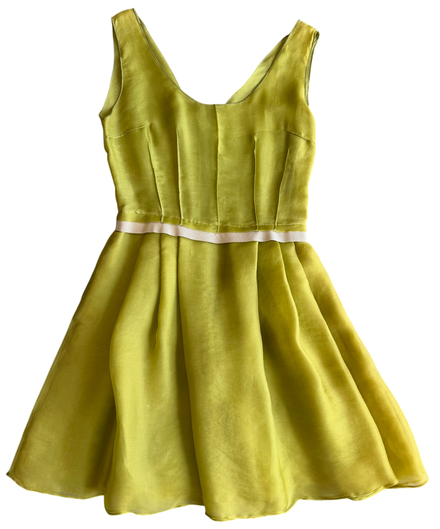 2000s Chartreuse Silk Party Dress by Dolce & Gabbana