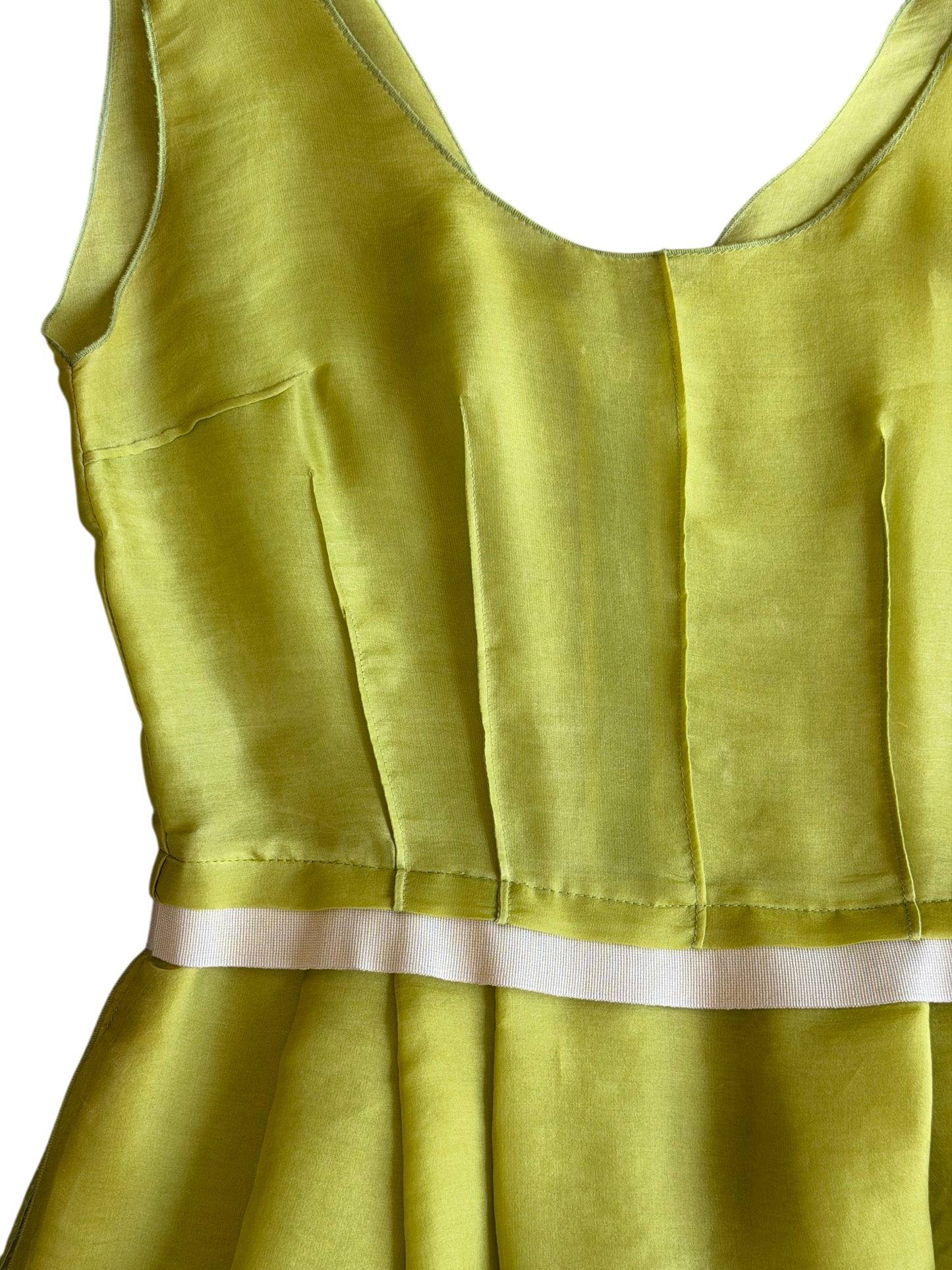 2000s Chartreuse Silk Party Dress by Dolce & Gabbana