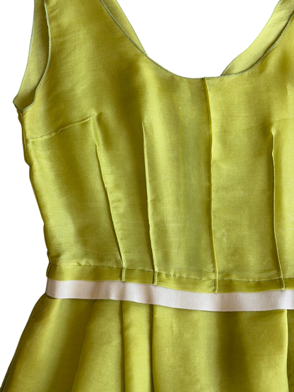 2000s Chartreuse Silk Party Dress by Dolce & Gabbana