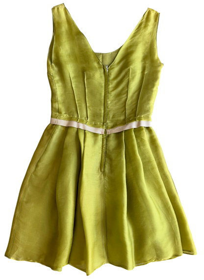 2000s Chartreuse Silk Party Dress by Dolce & Gabbana