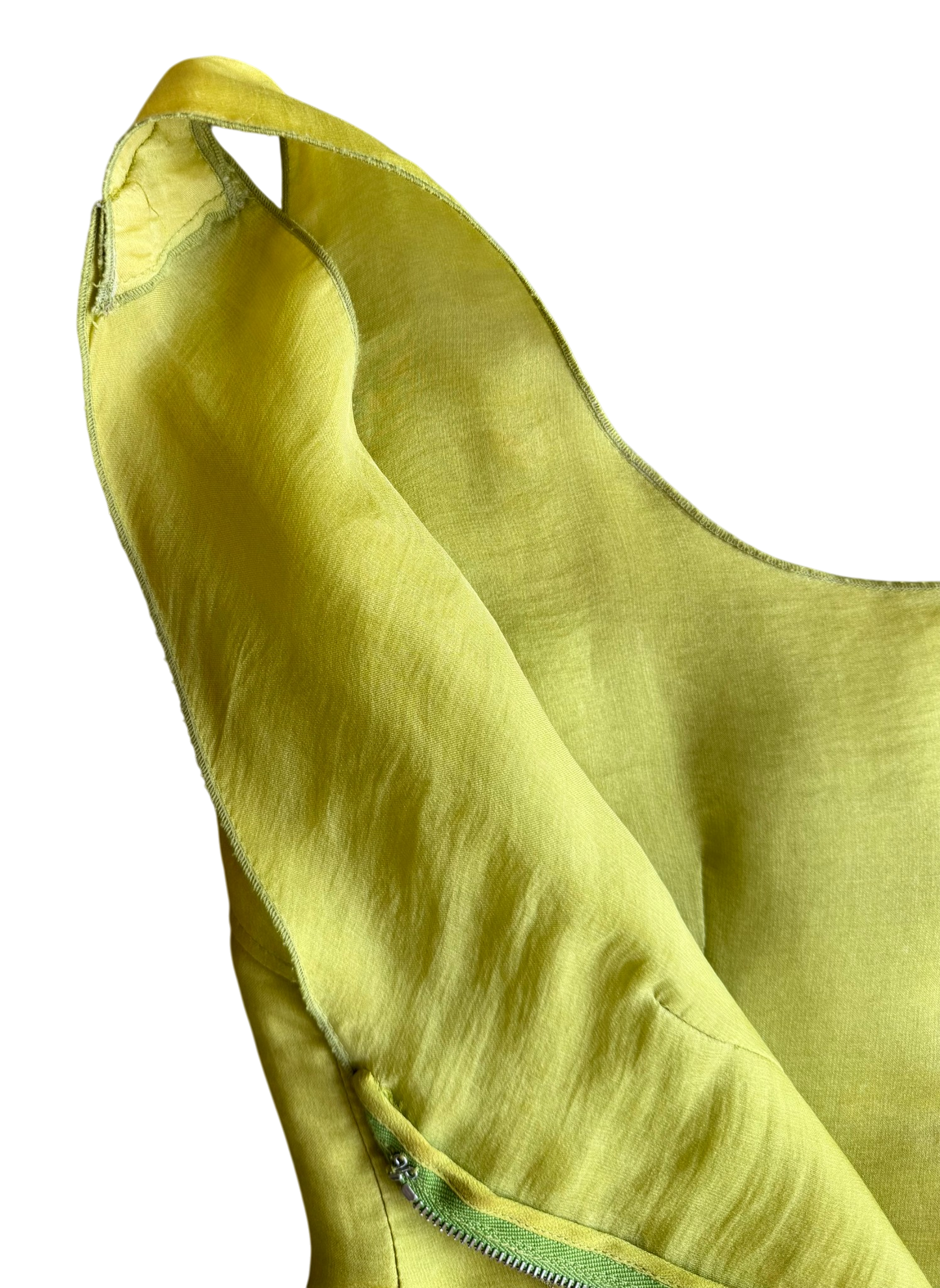2000s Chartreuse Silk Party Dress by Dolce & Gabbana