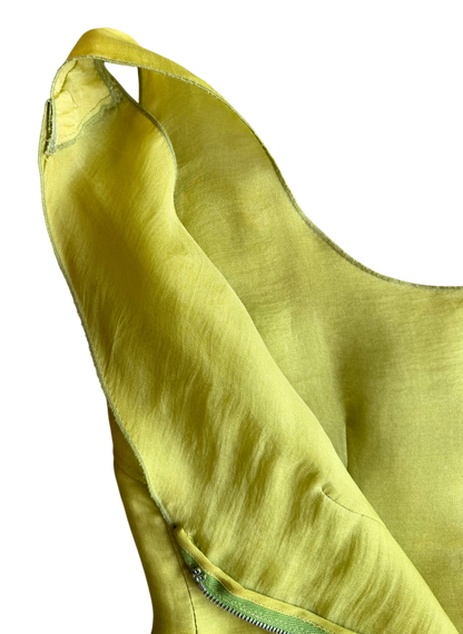 2000s Chartreuse Silk Party Dress by Dolce & Gabbana