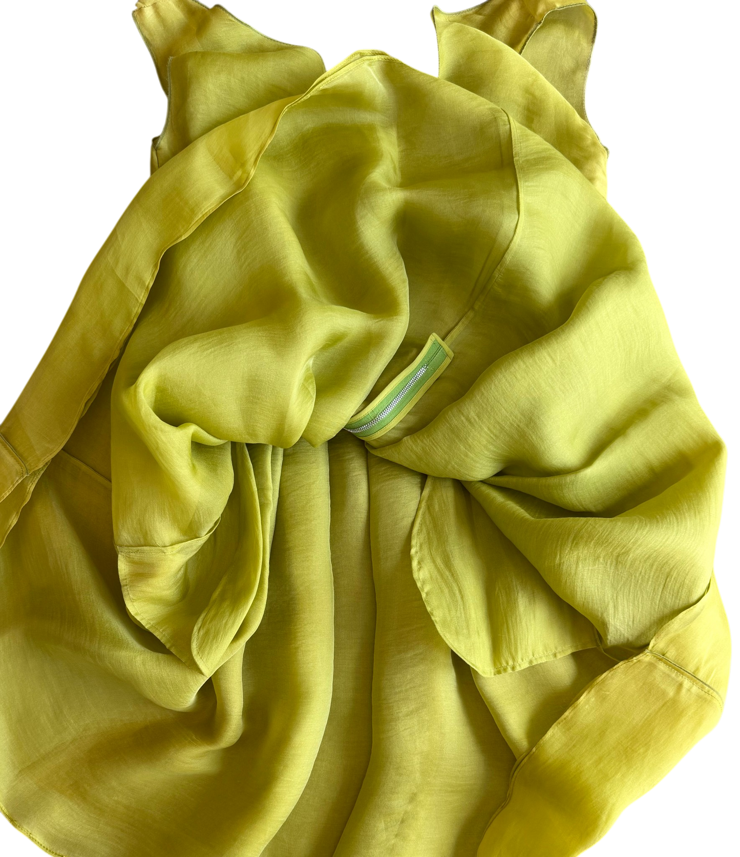 2000s Chartreuse Silk Party Dress by Dolce & Gabbana
