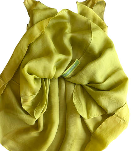 2000s Chartreuse Silk Party Dress by Dolce & Gabbana
