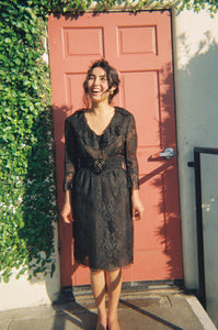 1970's Lace Vampire Dress LBD