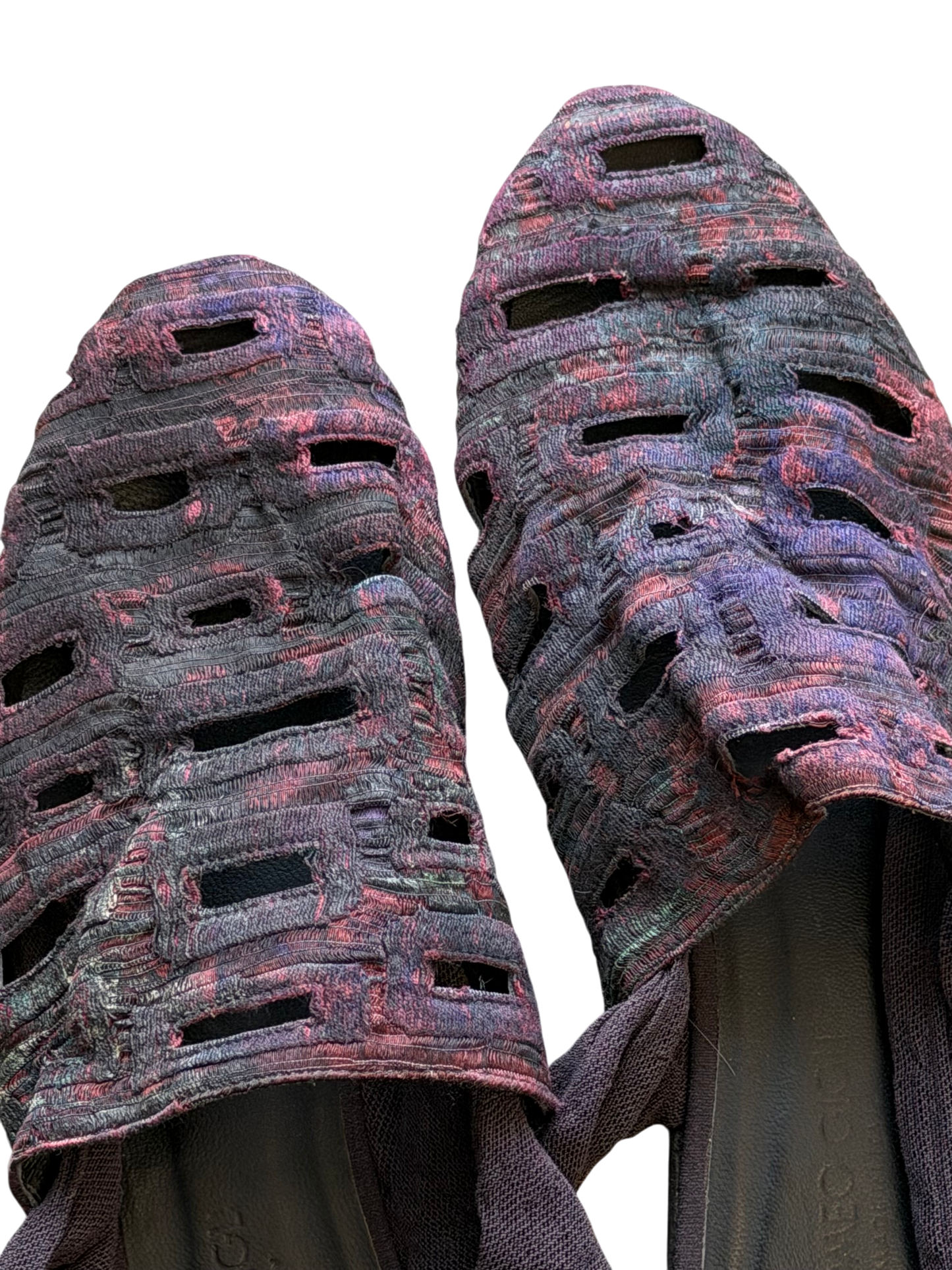 Romeo Gigli Purple Woven Wrap Sandals