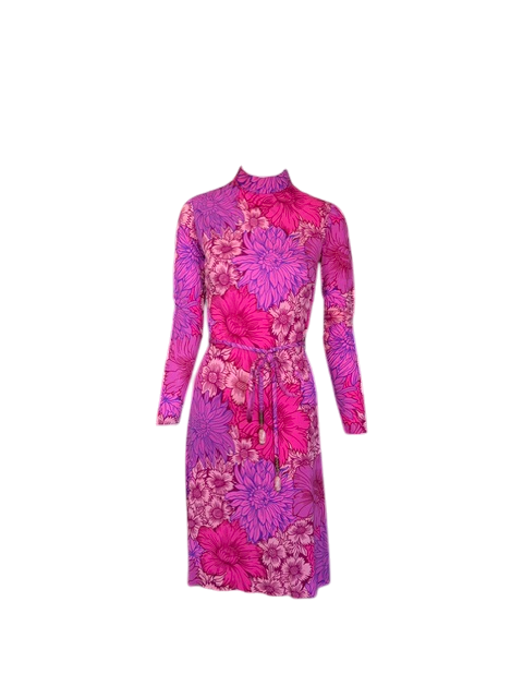 La Mendola Pink Silk Dress with Cape