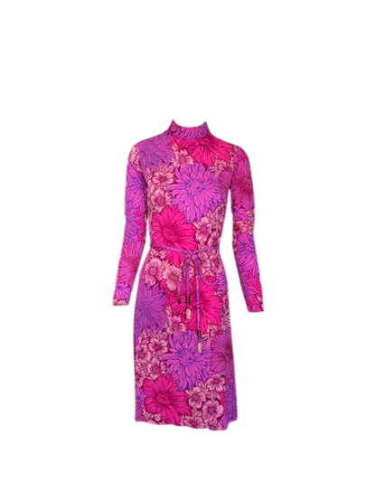 La Mendola Pink Silk Dress with Cape