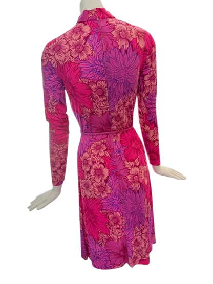 La Mendola Pink Silk Dress with Cape