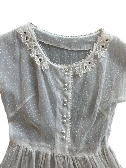 1950's Sheer Swiss Dot Dress