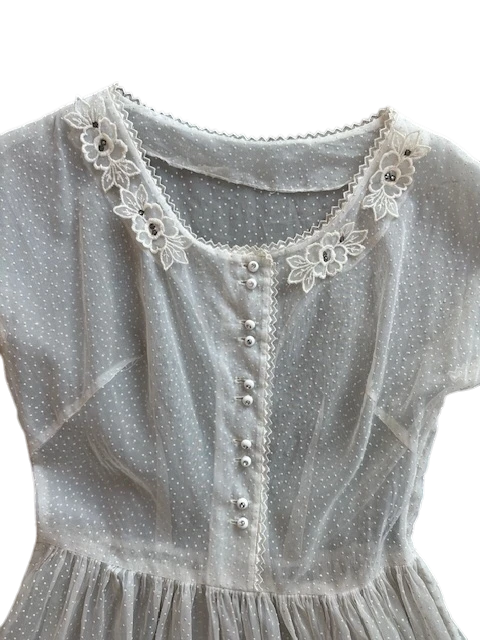 1950's Sheer Swiss Dot Dress