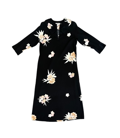 Vintage Floral Cotton Zip Dress