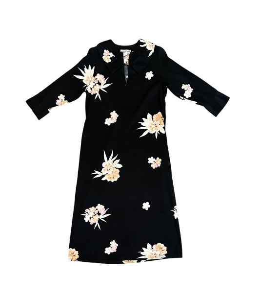 Vintage Floral Cotton Zip Dress
