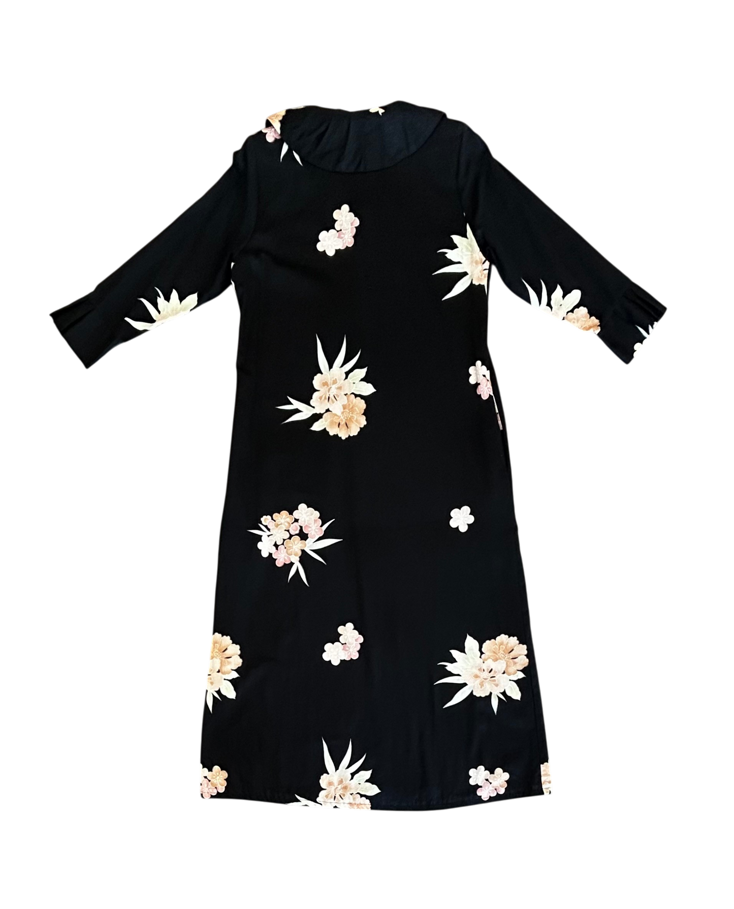 Vintage Floral Cotton Zip Dress
