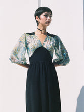 Load image into Gallery viewer, 1970&#39;s Pret-a-Porter Made in England Does the 40&#39;s Novelty Print Maxi Gown