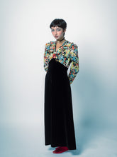 Load image into Gallery viewer, 1970&#39;s Does The 40&#39;s Maxi Dress With Contrasting Floral Print Bodice