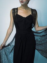 Load image into Gallery viewer, 1930/1940&#39;s Black Maxi Gown With Chantilly Lace Cape