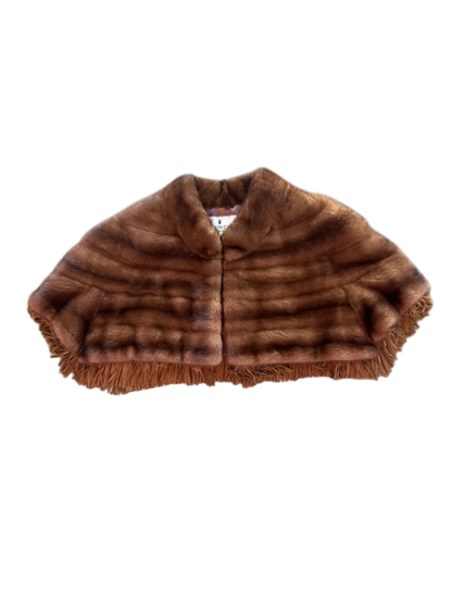 J.Mendel Mink Fur Capelet with Suede Fringe