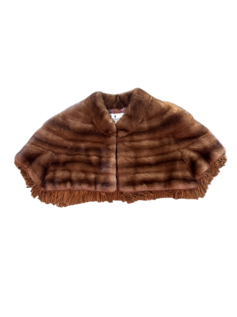 J.Mendel Mink Fur Capelet with Suede Fringe