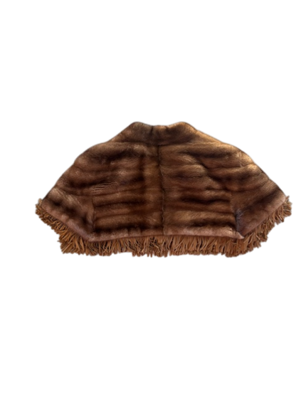 J.Mendel Mink Fur Capelet with Suede Fringe