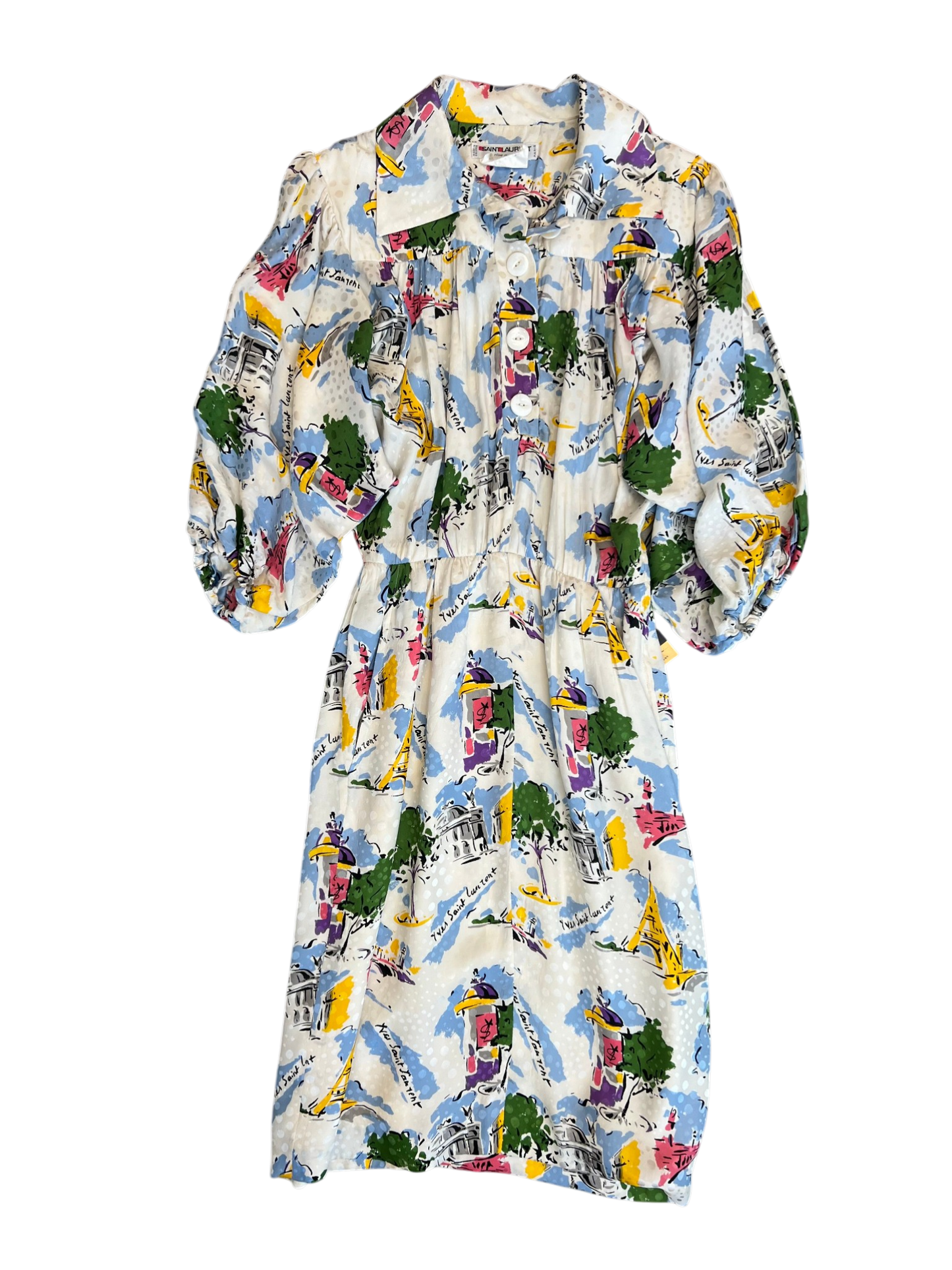 1980's Saint Laurent Silk Paris Dress