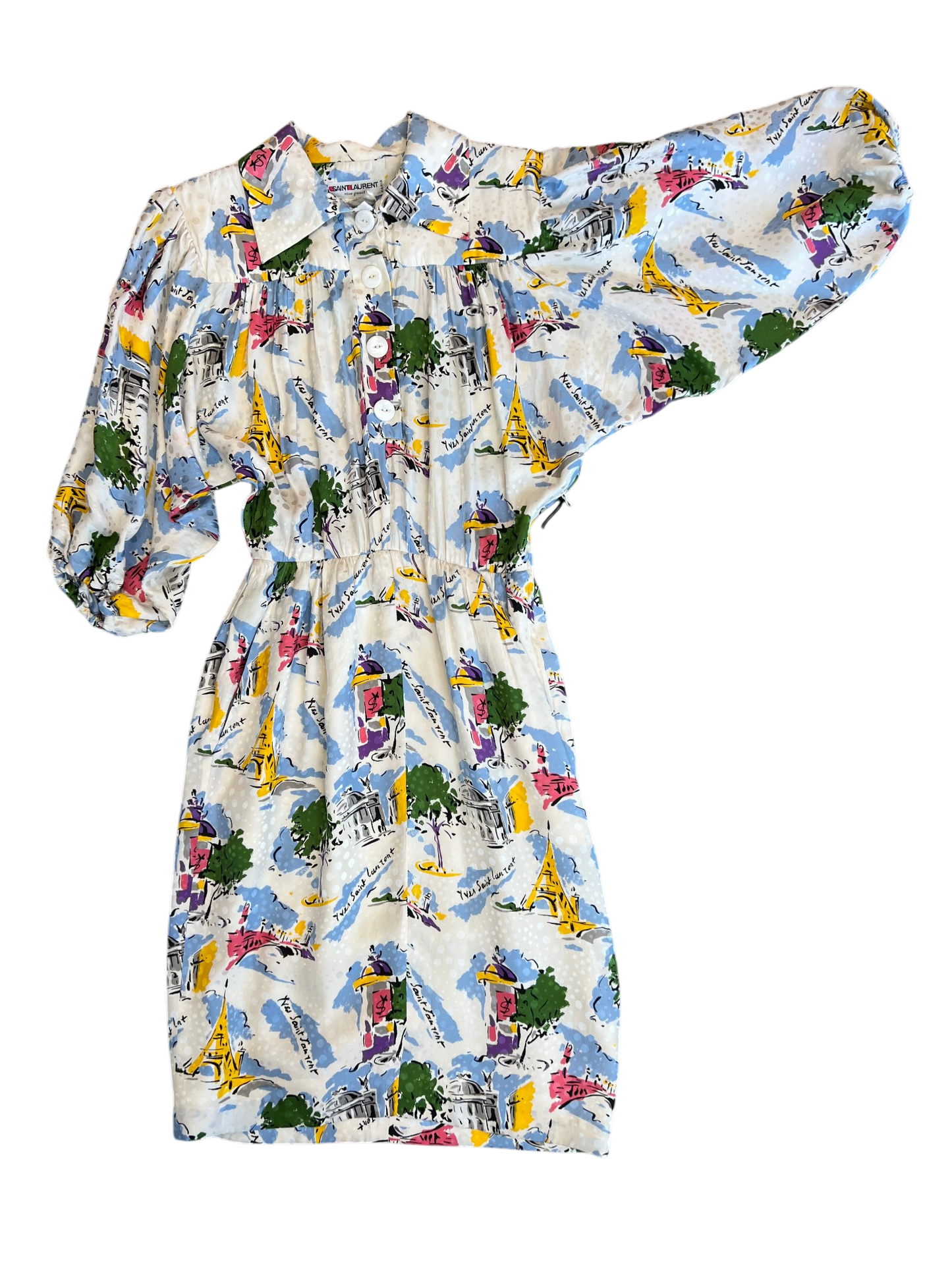 1980's Saint Laurent Silk Paris Dress