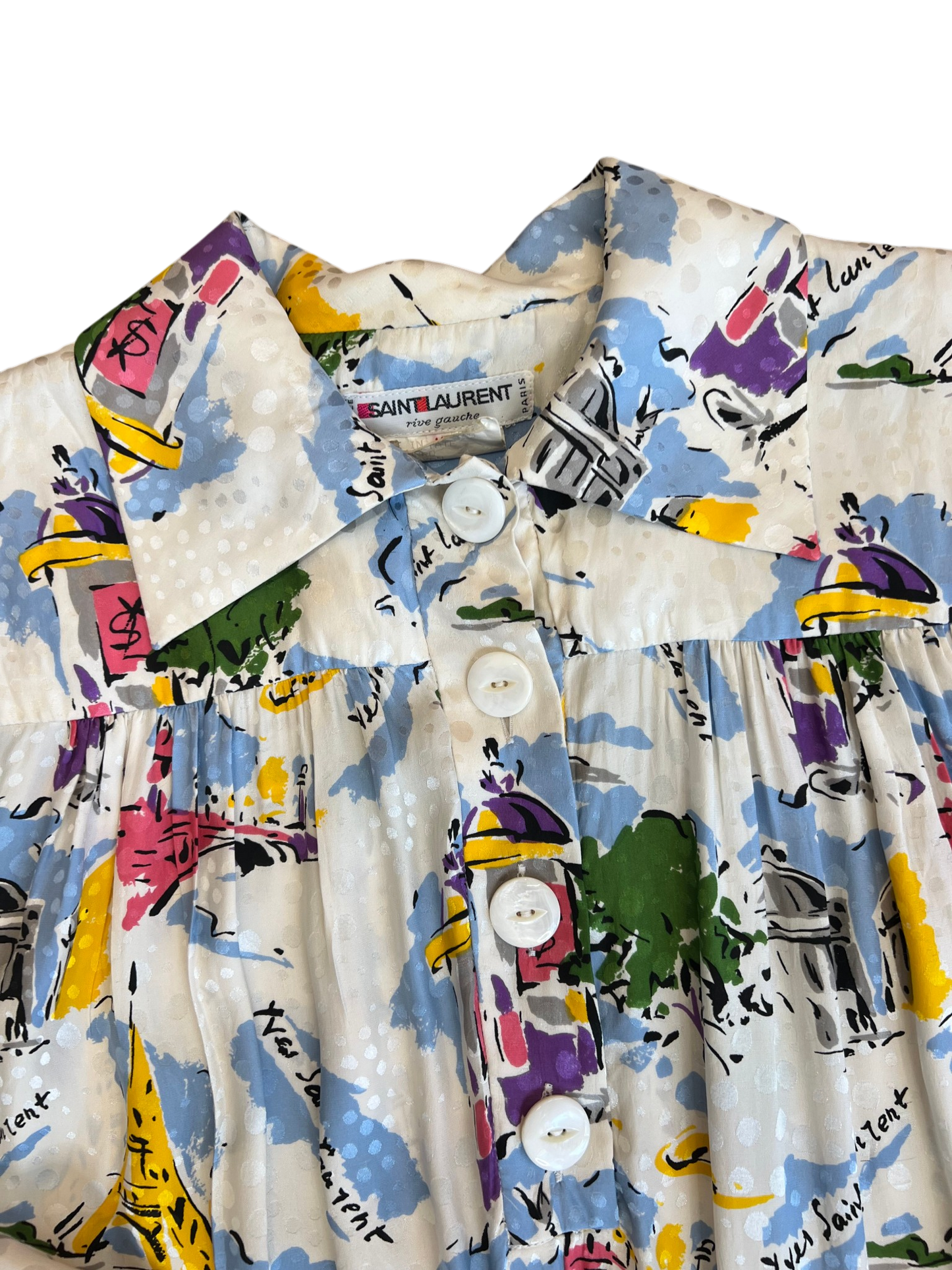 1980's Saint Laurent Silk Paris Dress