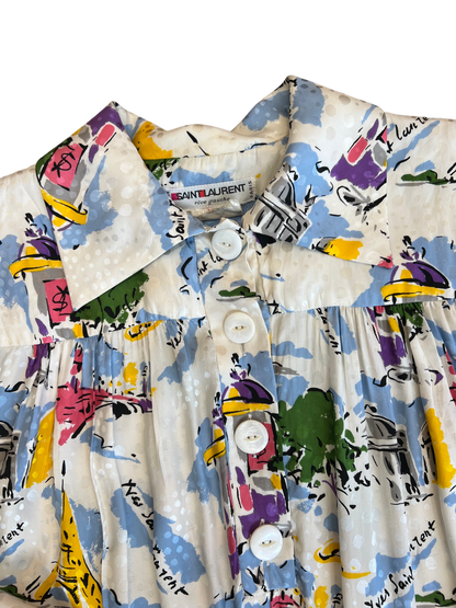 1980's Saint Laurent Silk Paris Dress
