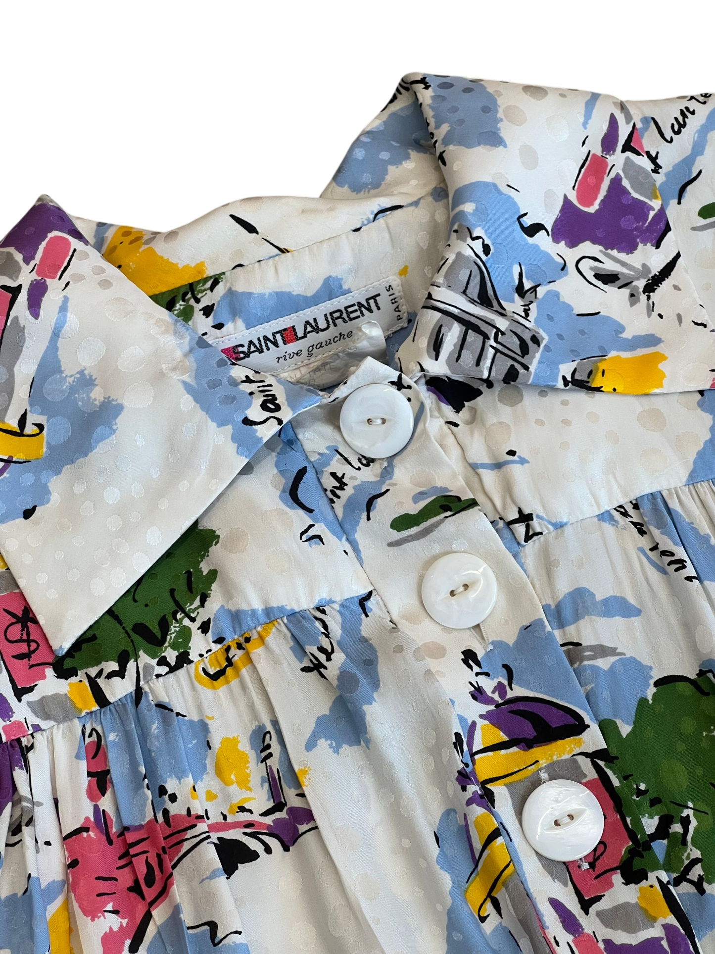 1980's Saint Laurent Silk Paris Dress